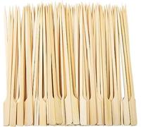 NaturallyTakeCare Bamboo Paddle Skewers 50 Pack - Flat BBQ & Kebab Sticks for Grilling, Appetizers & Parties - Eco-Friendly Reusable Bamboo Grill Skewers (18CM)