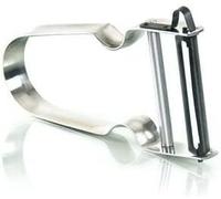 NaturallyTakeCare Professional Stainless Steel Swivel Vegetable Peeler | Ergonomic Wide Handle Peeler with Non-Slip Grip for Potato, Apple, Carrot, and Hard Squash | Rust-Proof Precision Blade-Silver