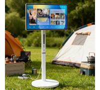 Naturalpowev 27"/32" Portable TV with Touch Screen, 1080p TV On Wheels, Android 13 OS, 8GB RAM + 128GB Storage, Built-in 7800mAh Battery, 13MP Camera, Full Swivel Rotation, Remote Control 27inch