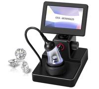 Naturalpowev 4.3Inch LCD Digital Microscope,Digital Diamond Girdle Viewer, 50-1500X Magnification, Biological Microscope Kit, Accurate Identification, for Diamond Inscription Viewer