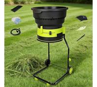 Naturalpowev Electric Leaf Mulcher, Leaf Shredder with High-Compression Mulching, Powerful Yard Waste Shredder with Collection bag, Leaf rake/Gloves, Cutting Lines, for Wet/Dry Leaves 30m-Powercord