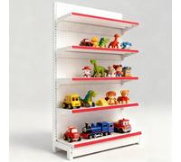 Naturalpowev Supermarket Shelving Unit as Retail Gondola Display Rack for Heavy Duty Storage, Designed for Grocery, Liquor, Office Supplies with Easy Assembly Display Rack 123×43×195cm