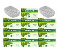 Naturals 10 Bar Soap Bundle with 2 Grid Soap Dishes, Assorted Colours, Gentle Skin Care, Long-Lasting Fresh Fragrance