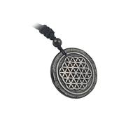 Naturals Shungite Crystal Necklace Pendant | Healing Crystals & Chakra Necklace - Gemstone Jewelry for Men & Women - Spiritual and Joyous Gifts 40mm (Tree of Life)(Flower of Life)