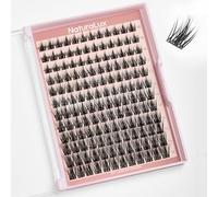 NATURALUX Hybrid Doll Wispy Mixed Lash NL01; 10mm, 12mm, 14mm, 16mm; 144 Total Count; False Eyelash Clusters, Individual Lashes, Lash Extensions, Lash Clusters, C Curl