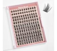 NATURALUX Wispy Glam Mixed Lash NL02; 10mm, 12mm, 14mm, 16mm; 144 Total Count; False Eyelash Clusters, Individual Lashes, Lash Extensions, Lash Clusters, C Curl
