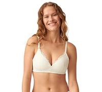 Naturana Adjustable Straps Soft Bra with High-Cut Side Panels for Support and Ease | Non-Wired Comfort for Women of All Ages and Sizes - 42 Ecru D