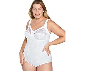 Naturana Ladies Firm Control Corselette with Wide Adjustable Straps and Lace Panels White 42D