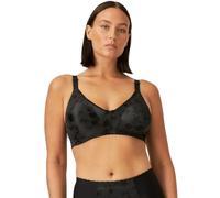 Naturana® Minimizer Bra with Floral Pattern [Cup B-D]: Minimizer Bra Without Underwire Wireless Bra 40 Black D