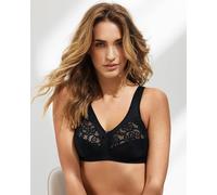 Naturana Non Wired Bra 1/2 Lace Soft Cup Comfort Wireless Bras 5046 Black