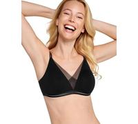 Naturana Soft Feel-Good Bra with Mesh Detail | Cozy Wireless Bra | Women's Supportive Bra - 34 Black C