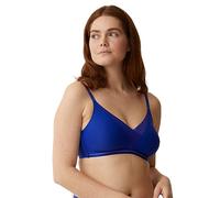 Naturana Soft Feel-Good Bra with Mesh Detail | Cozy Wireless Bra | Women's Supportive Bra - 36 Indigo Blue D