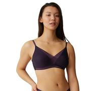 Naturana Soft Feel-Good Bra with Mesh Detail | Cozy Wireless Bra | Women's Supportive Bra - 38 Plum B