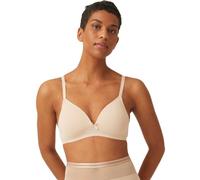Naturana® Soft Wireless Bra with Cup [Cup A-D] Optimal fit & Maximum Support Thanks to Cut Design & Wide Straps | T-Shirt Bra | Women's Bra Without Underwire 42 Light Beige B