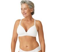 Naturana® Soft Wireless Bra with Cup [Cup A-D] Optimal fit & Maximum Support Thanks to Cut Design & Wide Straps | T-Shirt Bra | Women's Bra Without Underwire 40 White A