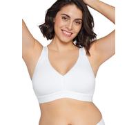 NATURANA Women's Non-Wired Cotton Bra Athleisure 86021 White 42D