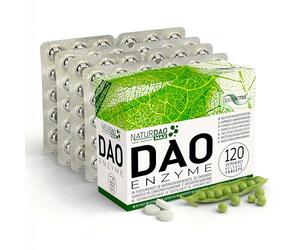NaturDAO® MAX DAO Enzyme Supplement - Histamine Blocker with Diamine Oxidase - 350,000 HDU per Tablet, Adjustable Dosage - Extended Release, Vegan - 120 Tablets
