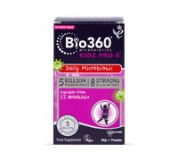 Natures Aid Bio360 Kidz Pro-5 Daily Microbiotic Supplement Powder - 90g | 5 Billion Friendly Bacteria, For Children 12 Months-12 Years, Sugar Free, Vegan, Non-GMO, Gluten-Free