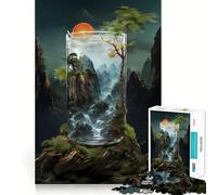 Nature Alcohol Cocktail Jigsaw Puzzle for Teenagers 1000 Pieces Memory Gain Calm Relax Design Assembly Classic Gift (38x52cm)
