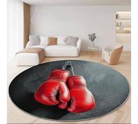 Nature Animal Guinea Pig Rugs Round 180 cm Living Room Modern Non-Slip Area Rug, Round Machine Washable Floor Carpet, Low Pile Soft Circle Rug for Bedroom Kids Room Decor, Green