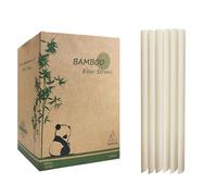 Nature Bamboo Smoothis Straw for Bubble Tea, 12x230mm, 200 Pcs Sharp End Biodegradable Bamboo Fiber Drinking Straws,Compostable Boba Milkshake Jumbo Straws, Perfect Alternative to Plastic Straws