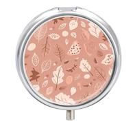 Nature-Based Patterns Pill Organizer Portable Pill Box Round Pill Case Exquisite Waterproof Travel Medicine Organizer Fashion Metal Pill Container for Vitamins Medicine Box