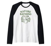 Nature Bathing Club Watering Can Plant Lover Design Raglan Baseball Tee