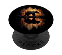 Nature Bear Reflection Forest Minimalist Art PopSockets Adhesive PopGrip