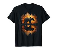 Nature Bear Reflection Forest Minimalist Art T-Shirt