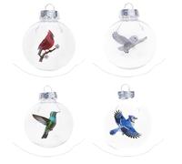 Nature Bird Crystal Christmas Ornament Set, Artistic Holiday Decor for Festive Tree & Home Celebration Nature Birds Decorative Hanging Ornament