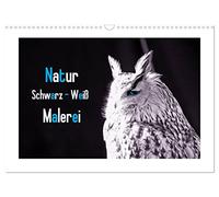 Nature black - white painting UK-Version (Wall Calendar 2026 DIN A3 Landscape), CALVENDO 12 Month Wall Calendar