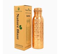 Nature Blaze Copper Hammered Bottle Ayurvedic Water Bottle Sport Fitness Yoga Leak Proof - 1000ML
