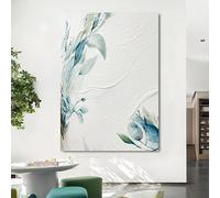 Nature Botanical Wall Decor 100% Hand Painted Floral Oil Painting Original Frameless Aesthetic Texture Picture For Living Room Bedroom 90X150Cm(35.4X59Inch)