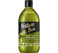 Nature Box Conditioner Strengthening (385 ml), Conditioner with Olive Oil Gives Nourished Long Hair and Protects Against Hair Breakage, Bottle Made from 100% Recycled Social Plastic