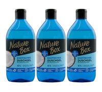 Nature Box Shower Gel with COCONUT OIL 3 x 385ml Vegan Free from Parabens