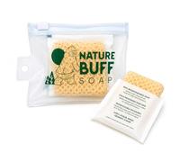 Nature Buff 2-Pack Biodegradable Soap Unscented Travel-Sized Camping Soap Bars -All-In-One Backpacking Essentials Outdoor Recreation Soap Bar and Washcloth (Includes Travel Case)