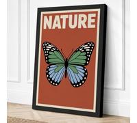 Nature Butterfly Botanical Canvas Wall Art Print 36x24 Inch | Ready to Hang, Gallery Wrapped, Fade-Resistant Inks, Securely Packaged, UK Made