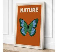 Nature Butterfly Minimalist Canvas Wall Art Print 18x12 Inch | Ready to Hang, Gallery Wrapped, Fade-Resistant Inks, Securely Packaged, UK Made