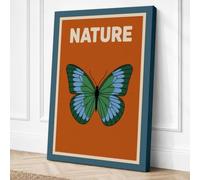 Nature Butterfly Minimalist Canvas Wall Art Print 30x20 Inch | Ready to Hang, Gallery Wrapped, Fade-Resistant Inks, Securely Packaged, UK Made