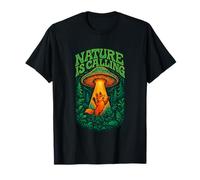 Nature Calling Fox Mushroom UFO T-Shirt