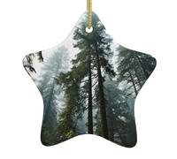Nature Cedar Print Christmas Hanging Ornament Ornaments for Tree Holidays Star Tree Home Party Decorations