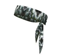 Nature Cedar Print Head Tie Headbands Athletic Sweatbands for Men Women Head Tie Sport Bandana for Yoga Gym