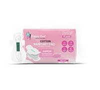 Nature Cool Anion 10 Cotton Sanitary Pads for Women - Heavy Flow Comfortable Sanitary Towels for Night with Anion Magic Technology - Ultra Thin Leak Lock Maternity Period Pads with Wings