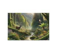 Nature Deer Puzzle DIY Gift Jigsaw Puzzle with Mesh Storage Bag Fun Family Activity 1000 Pieces