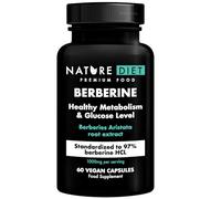 Nature Diet Berberine - 1000mg Berberine HCL per Serving - 60 Vegan Capsules - Supports Metabolism & Glucose Levels