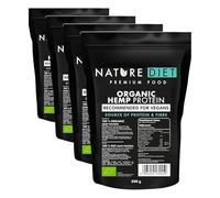Nature Diet Bio Hemp Protein | 500 g | EU-Certified Organic | Plant-Based Protein Powder | High in Fibre | Vegan, Gluten-Free & Lactose-Free | Ideal for Smoothies, Shakes & Baking (Pack of 4)