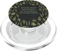 Nature Does Not Hurry Quote with Fern Design PopSockets PopGrip for MagSafe