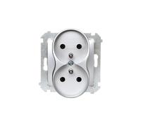 Nature Double Socket with/u 16A 250V with Simon 54 DGZ2MZN.01/43