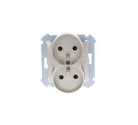 Nature Double Socket with/u 16A 250V with Simon 54 DGZ2MZN.01/44