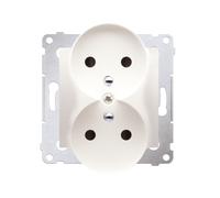 Nature Double Socket with/u Trims Simon 54 DGZ2MZN.01/41